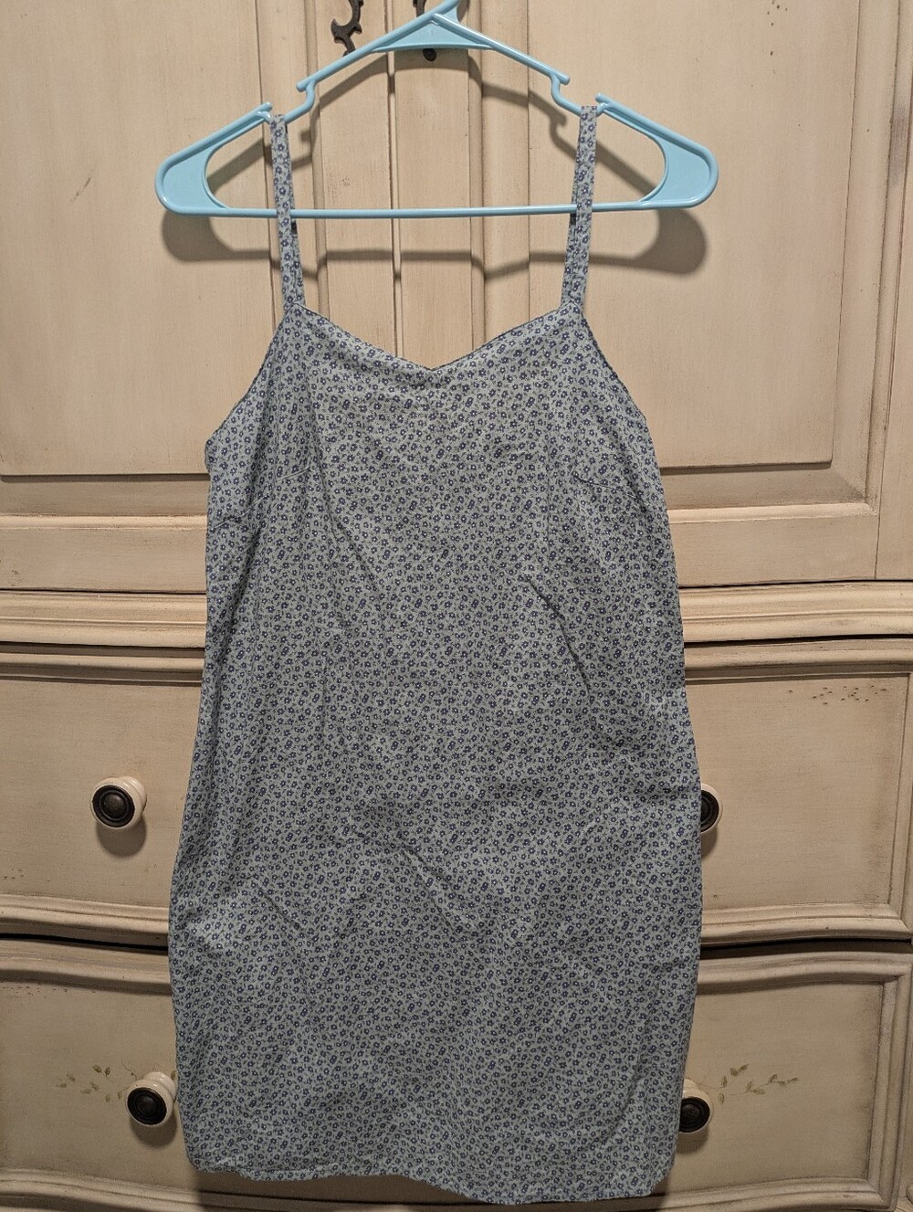Vintage 90's No Boundaries Floral Robin Egg & Heron Blue Size M Mini Dress